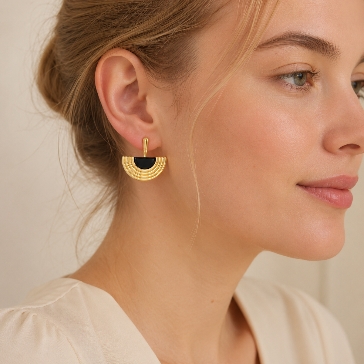 Half-Circle Statement Stud Earrings