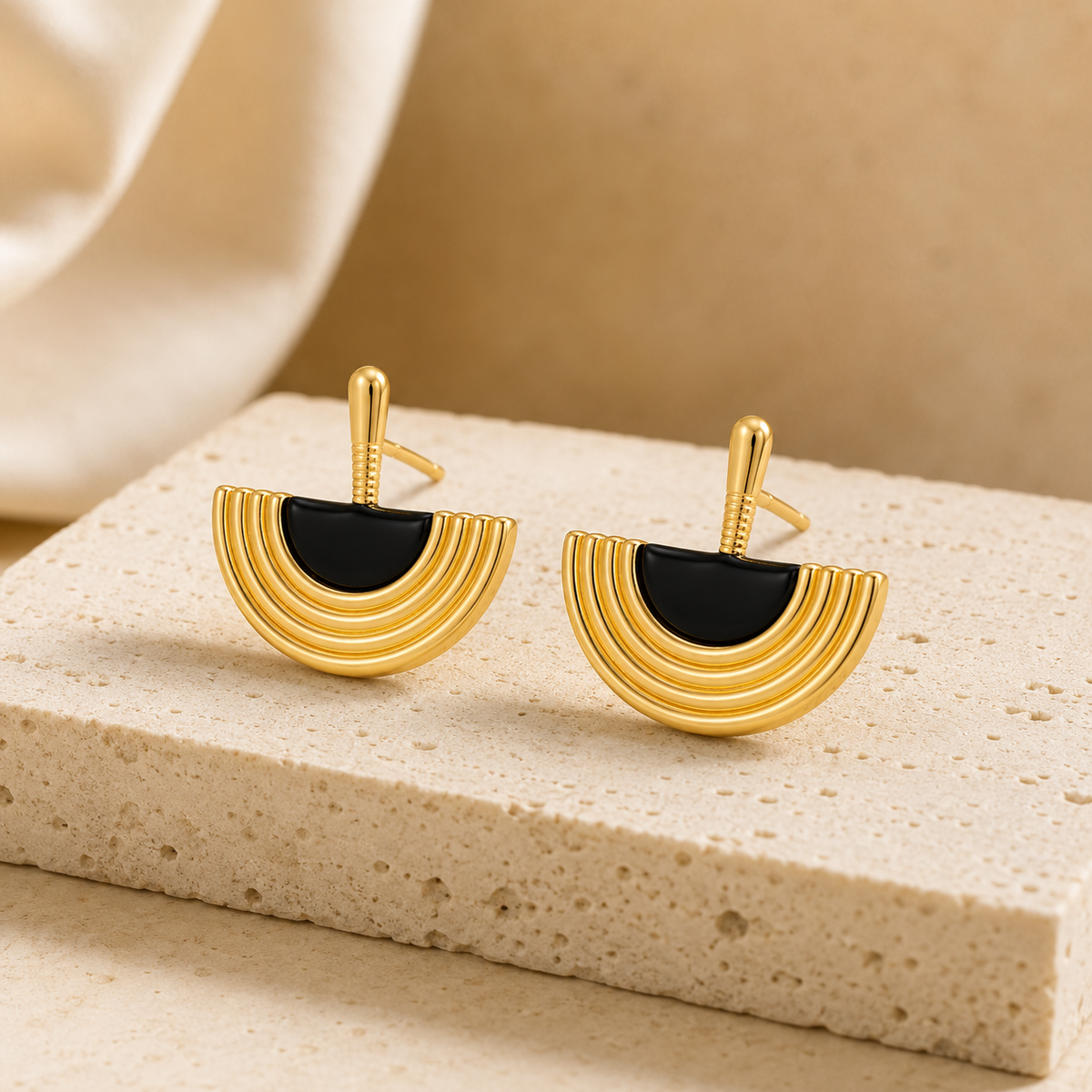 Half-Circle Statement Stud Earrings