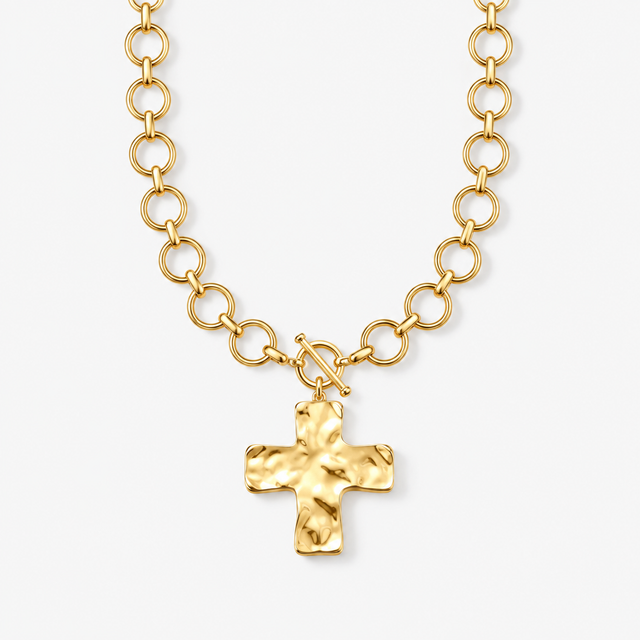Gold Cross Pendant Necklace