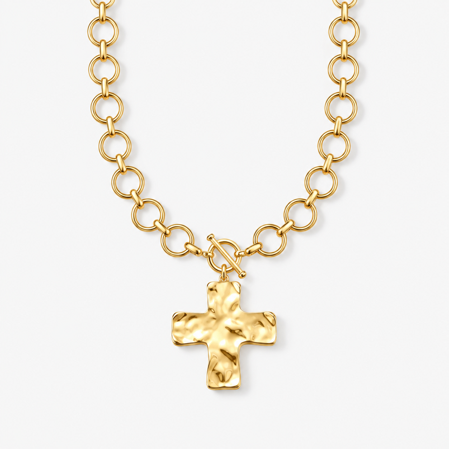 Gold Cross Pendant Necklace