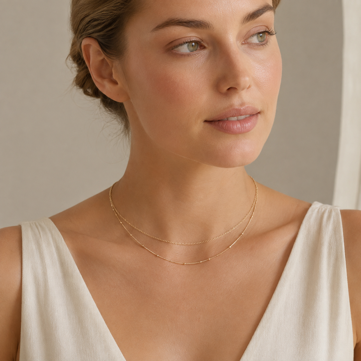 Simple Layered Beaded Necklace