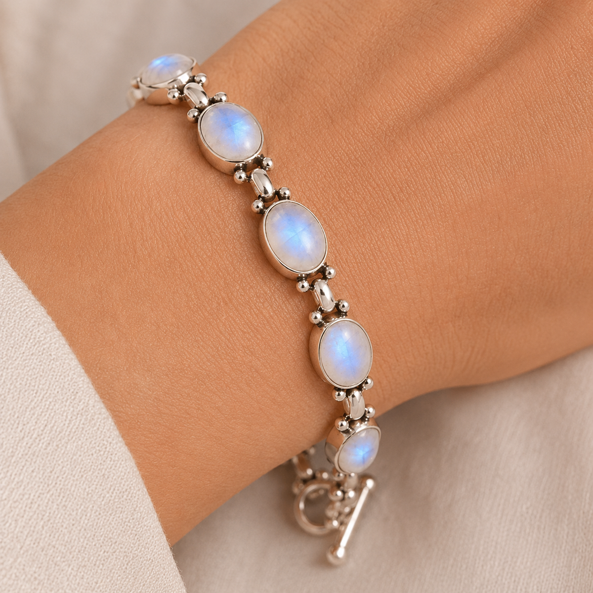 Rainbow Moonstone Gemstone Bracelet