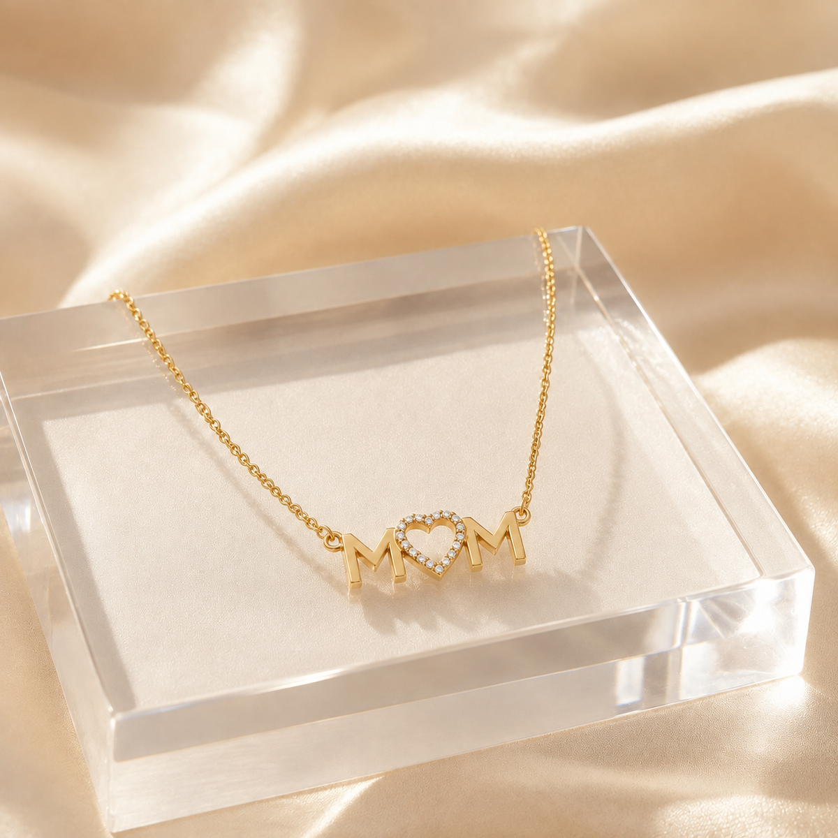 Mom Heart Pendant Necklace