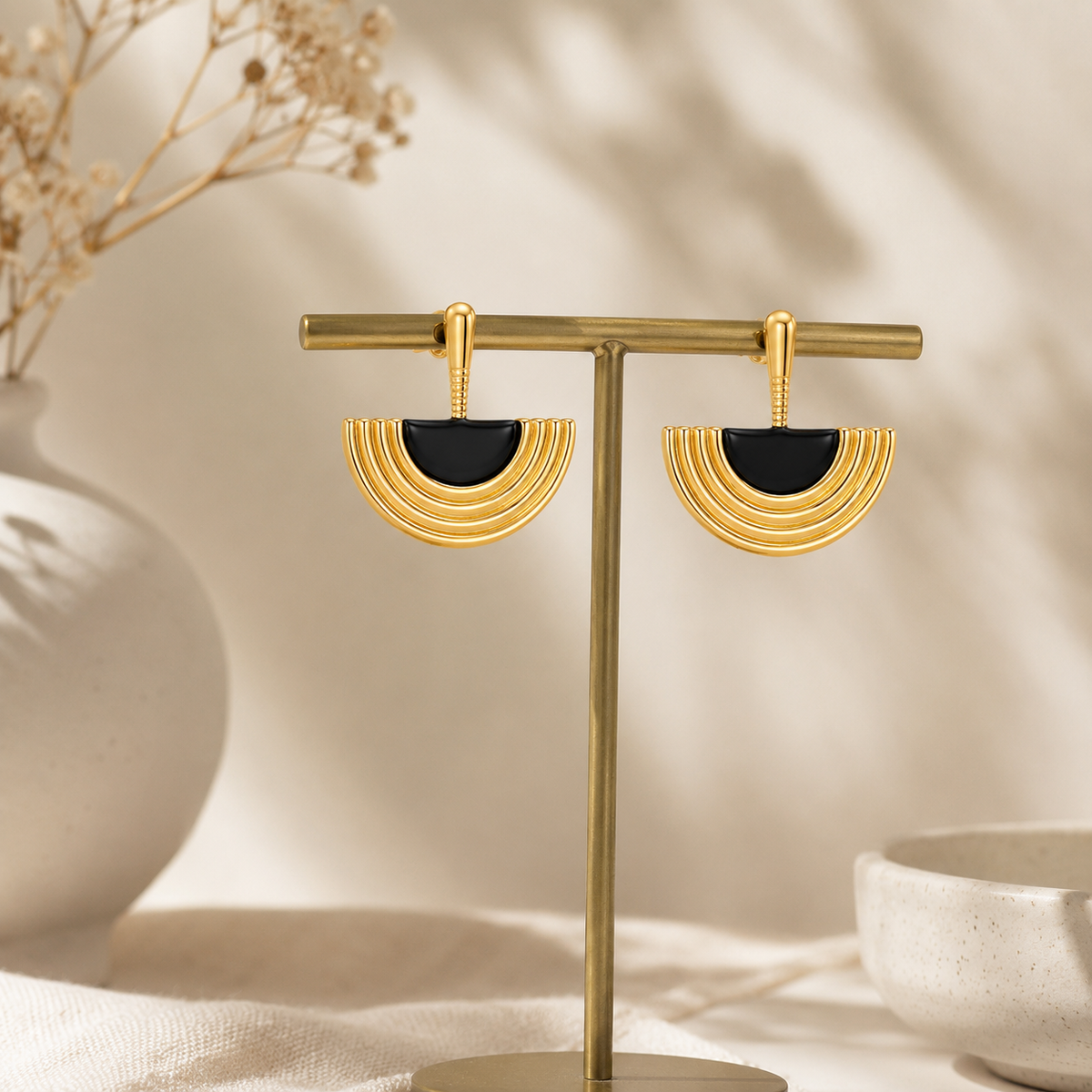 Half-Circle Statement Stud Earrings
