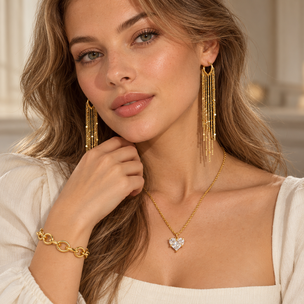 Chunky Heart Gold Set