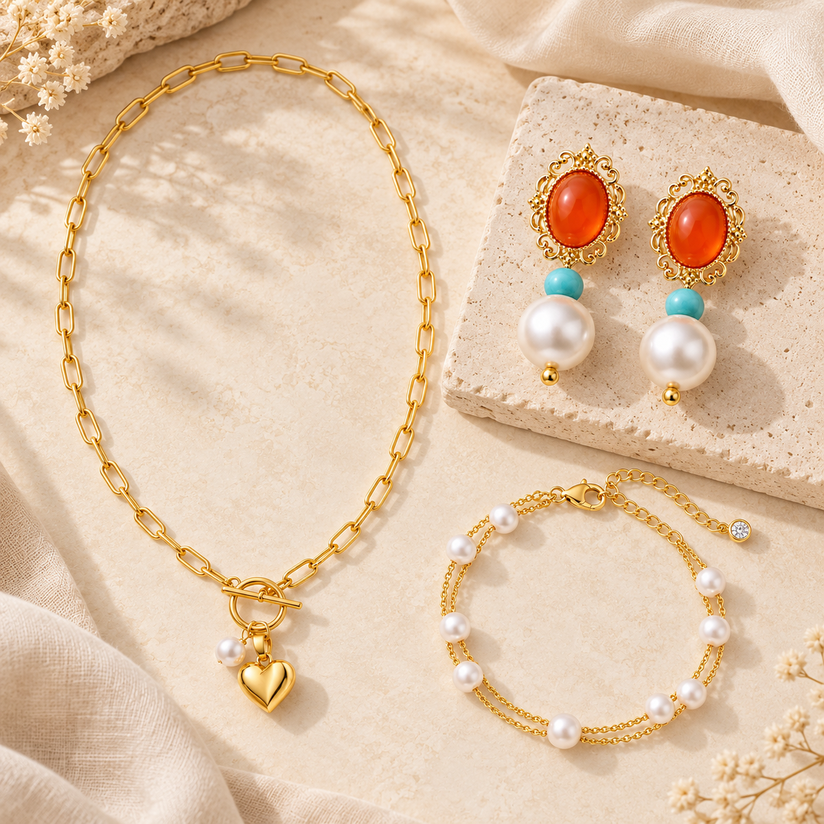 Pearl Heart Set