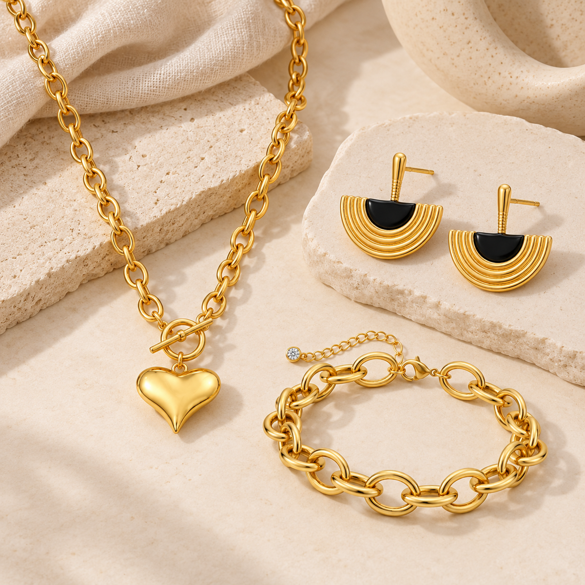 Puffy Heart Gold Set