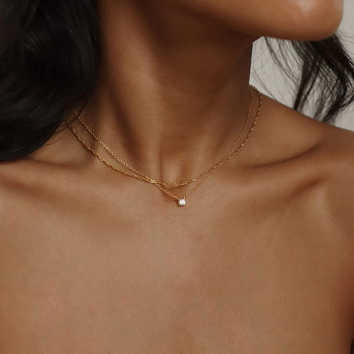 Simple Layered CZ Necklace