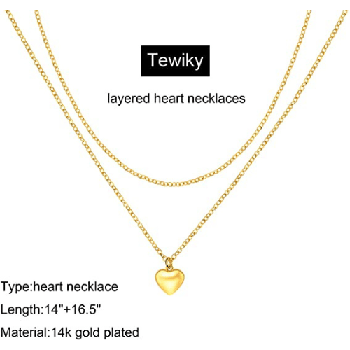 Layered Choker with Puffed Heart Pendant Necklace
