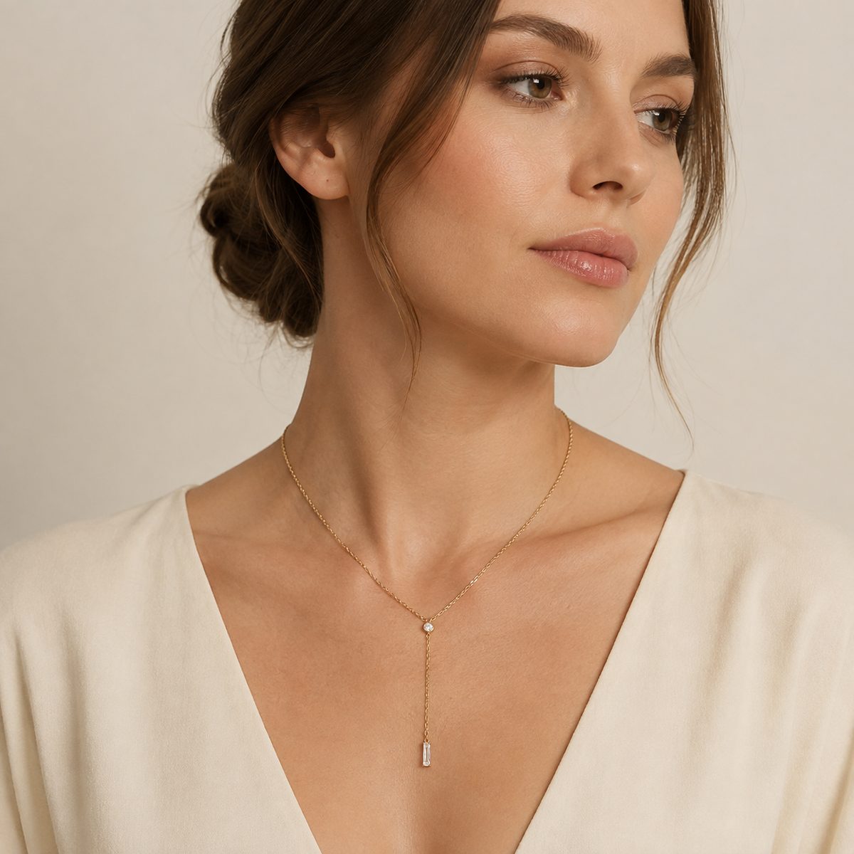 CZ Y Necklace