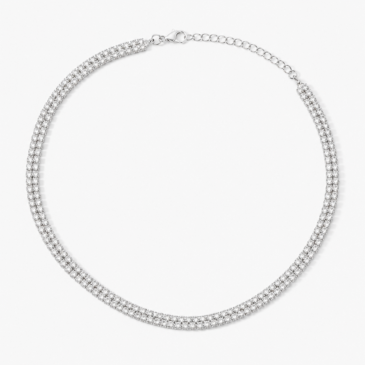 Sparkling Double-Layer Tennis Necklace