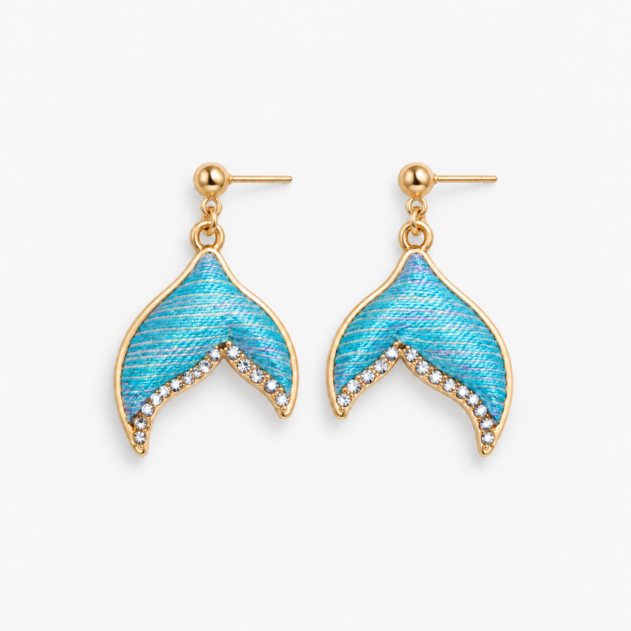 Handmade Song Brocade Drop Earrings