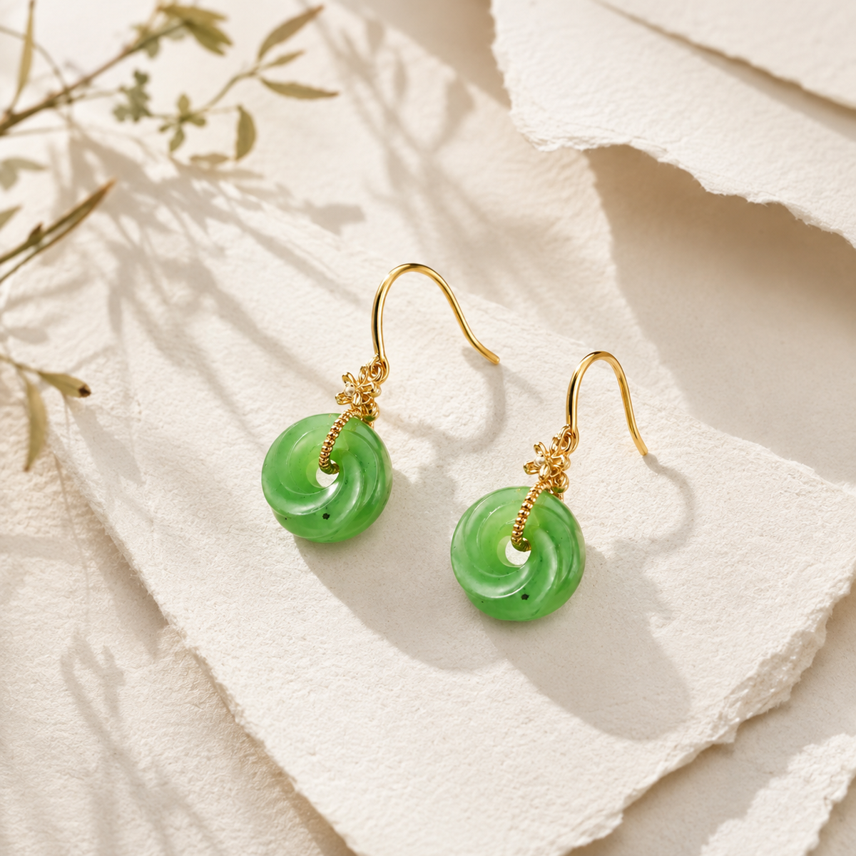 Hetian Jasper Dangle Earrings