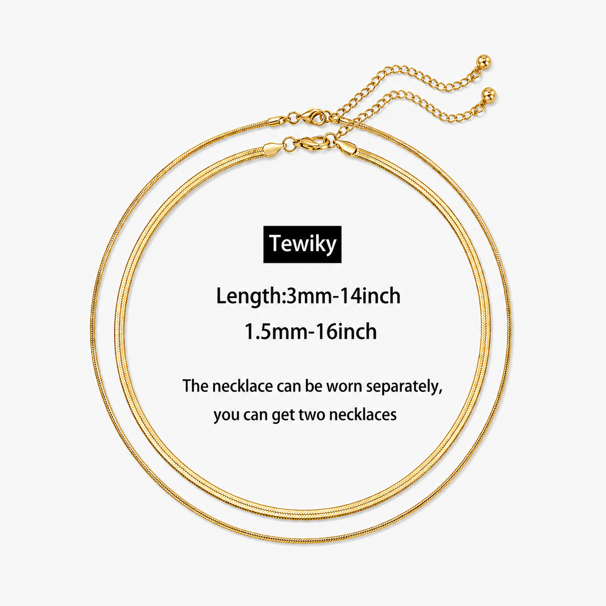 Layered Flat Snake Chain Necklace