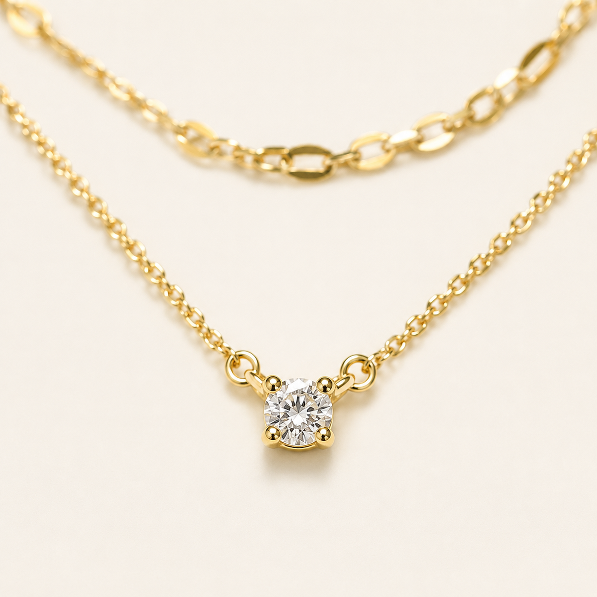 Layered CZ Chain Necklace