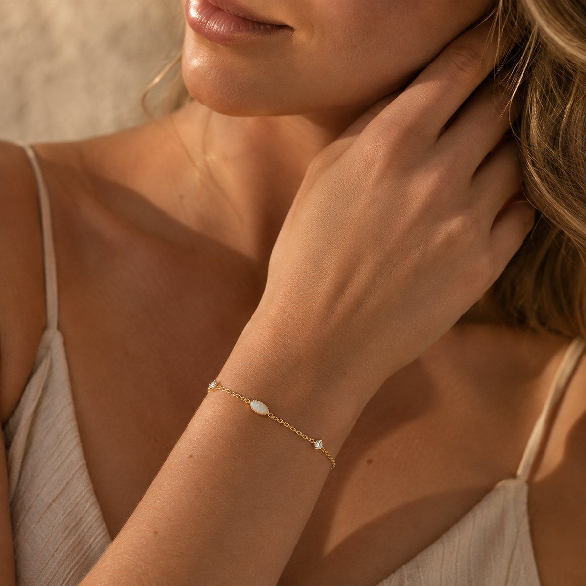 Delicate Opal Station Bracet