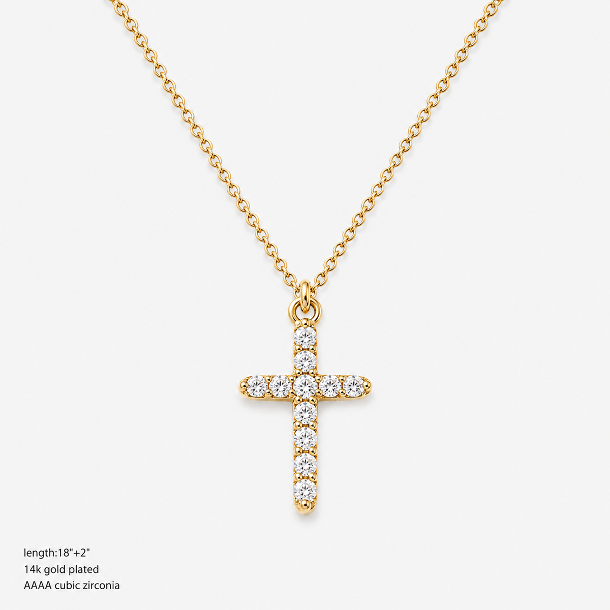 Dainty CZ Cross Necklace