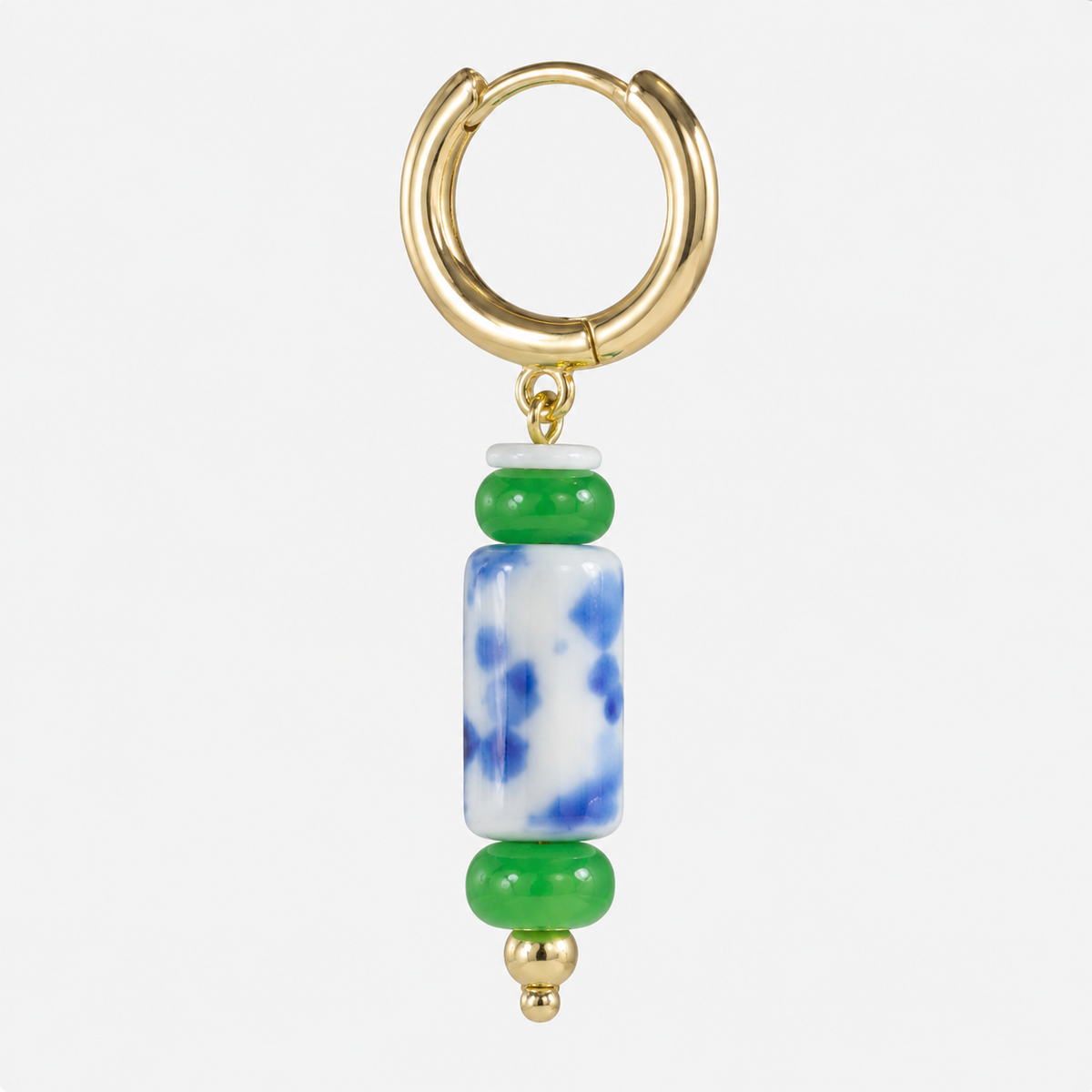 Handmade Blue White Porcelain Earrings