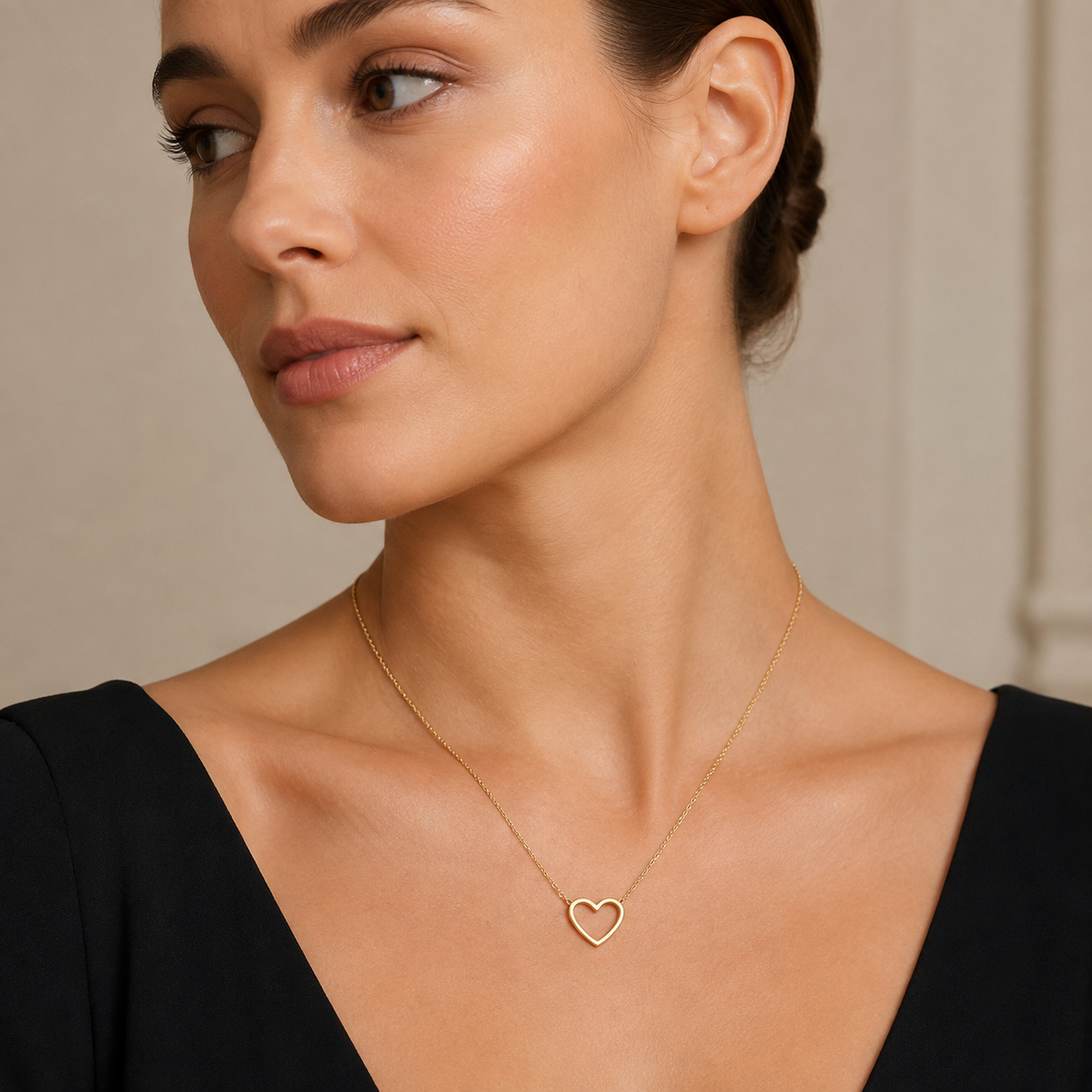 Dainty Open Heart Necklace