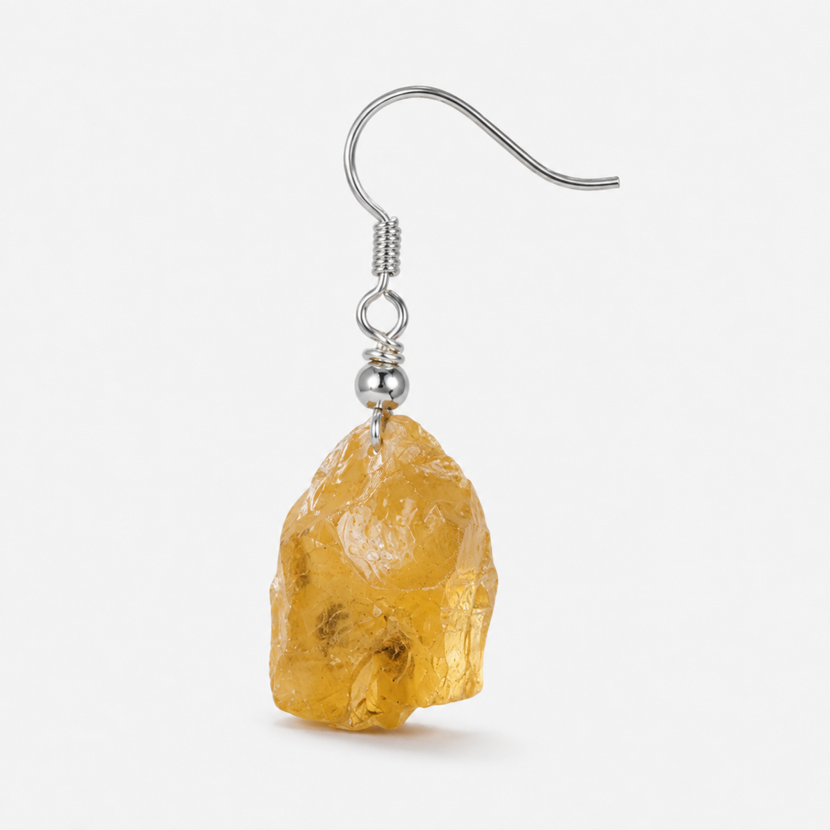 Raw Citrine Drop Earrings
