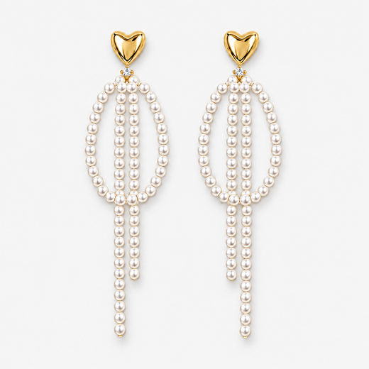 Long Pearl Tassel Earrings