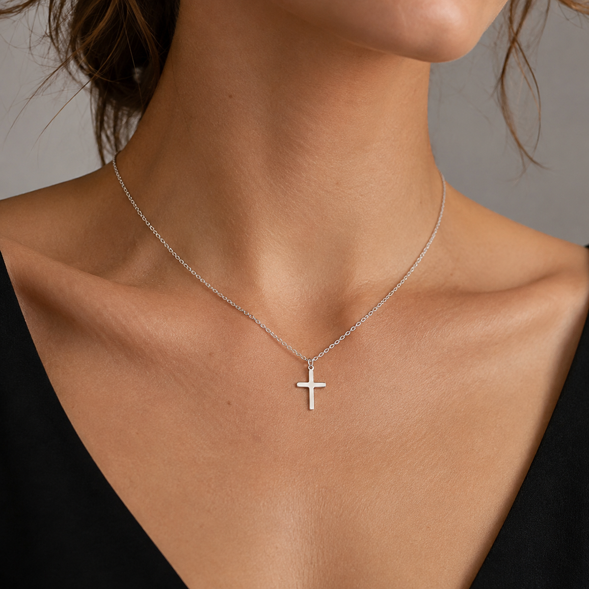 Adjustable Cross Pendant Necklace
