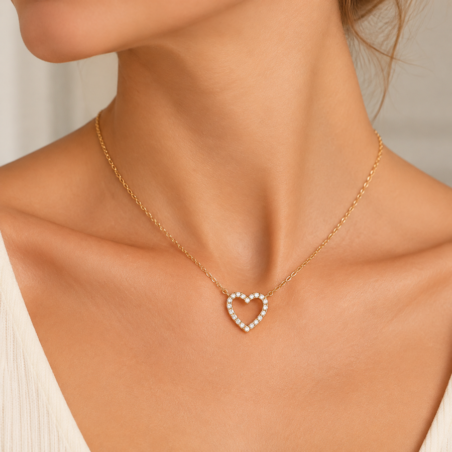 Tiny CZ Heart Necklace