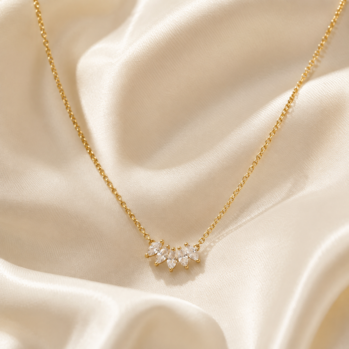 Five Marquise CZ Necklace
