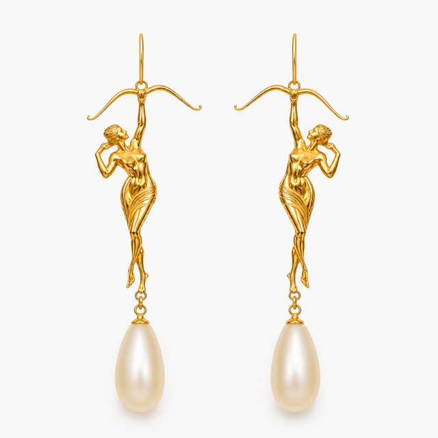 Sagittarius Goddess Dangle Earrings