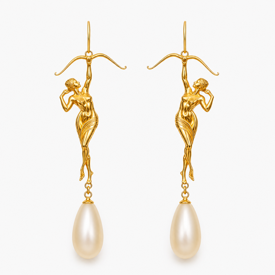 Sagittarius Goddess Dangle Earrings
