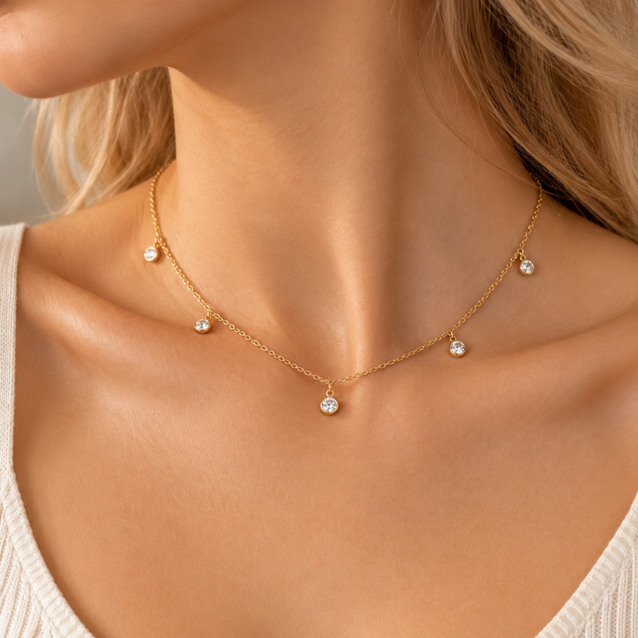 Dainty CZ Chain Necklace