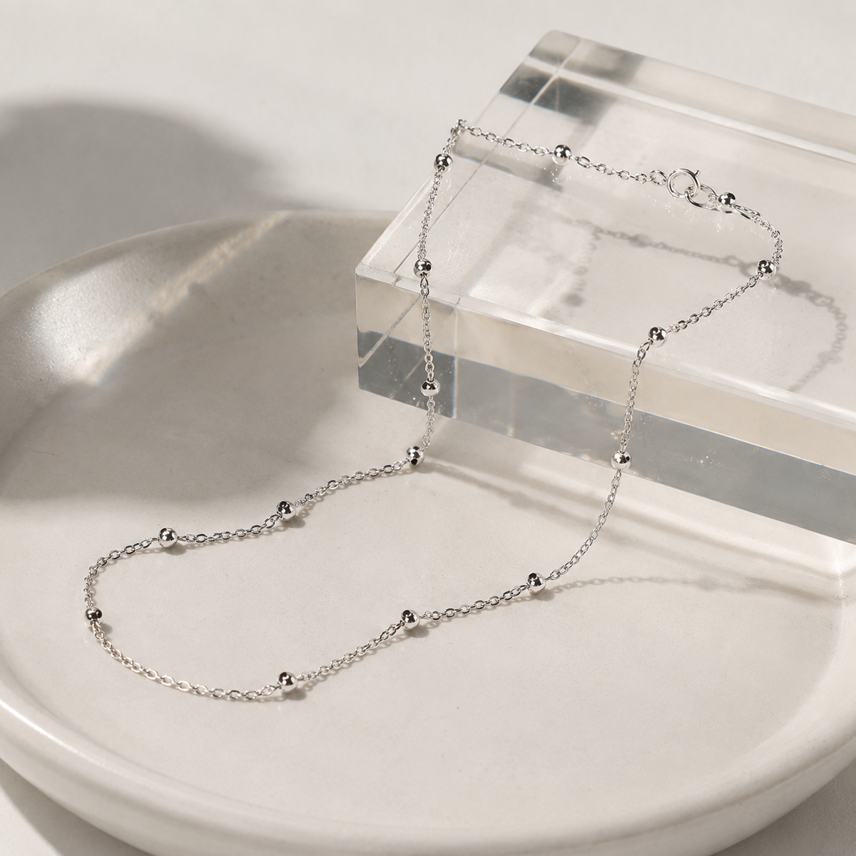 Dainty Beaded Chain Necklace