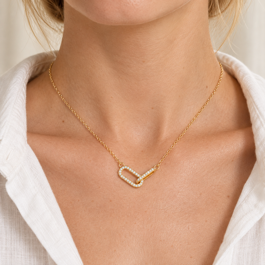 CZ Open Oval Necklace