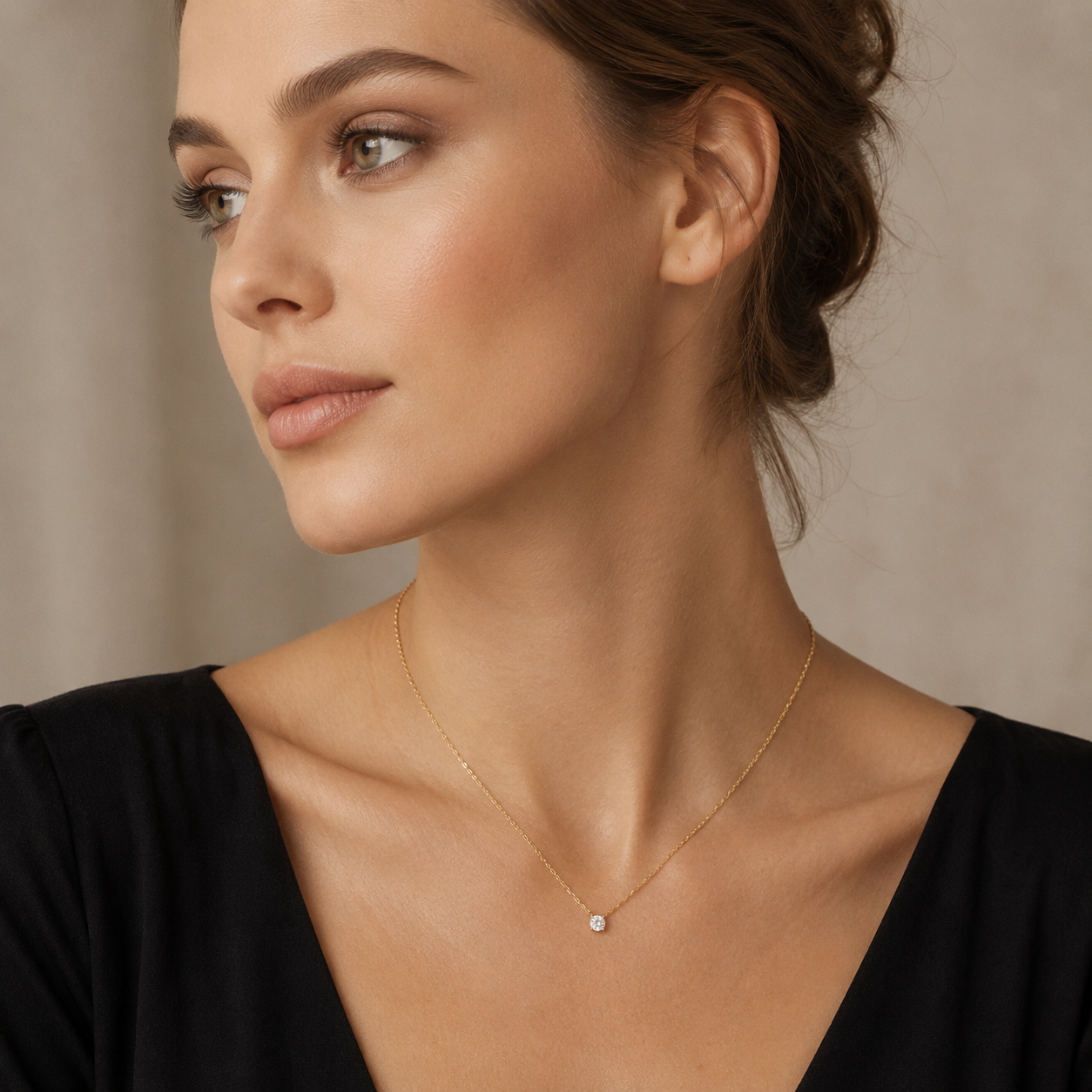hiny CZ Pendant Necklace