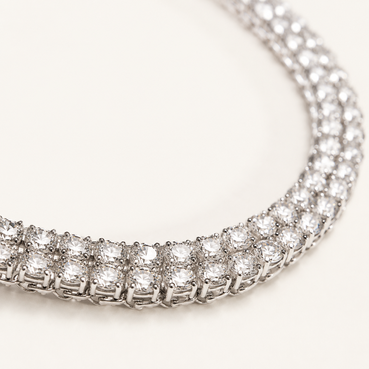 Sparkling Double-Layer Tennis Necklace