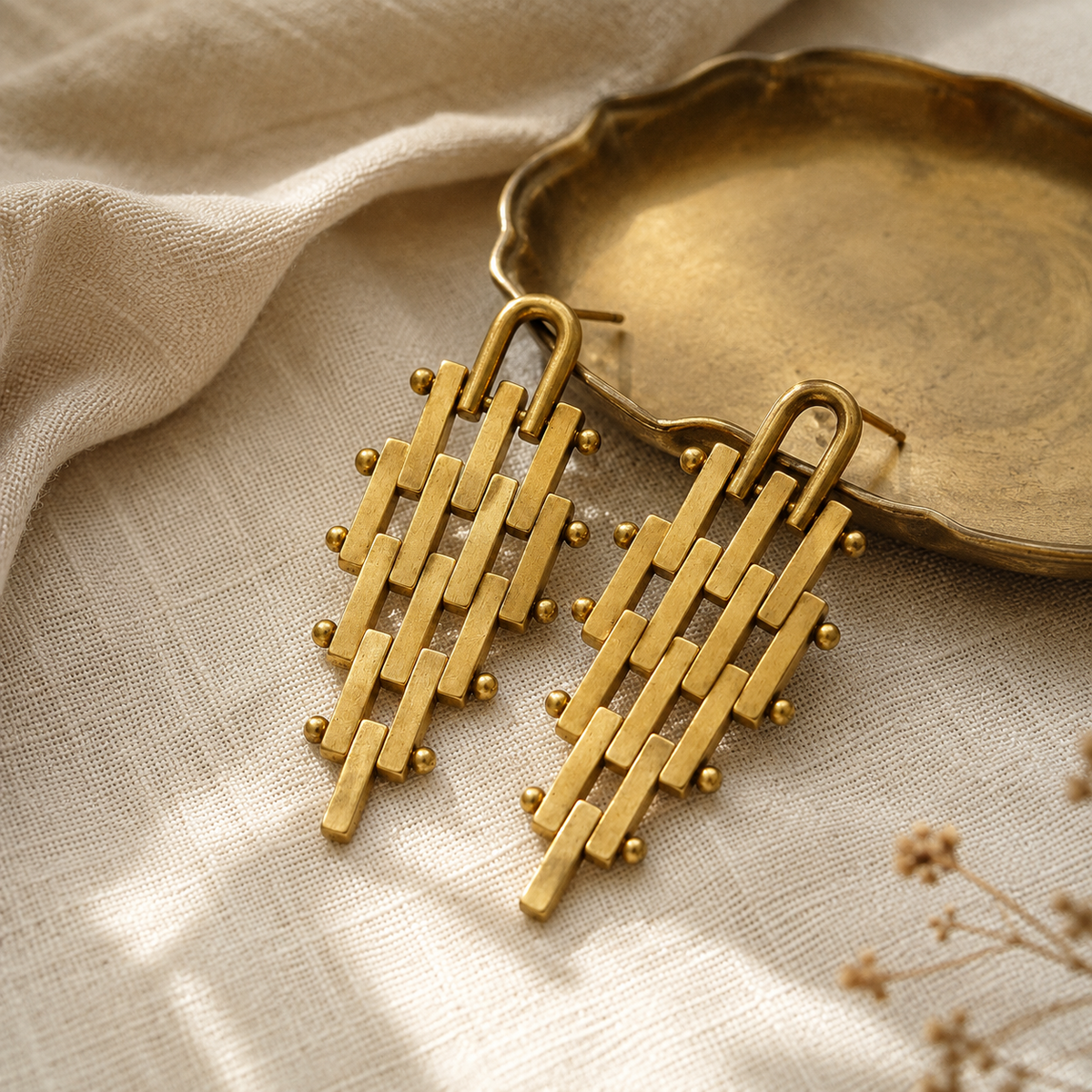 Bold Metal Statement Earrings