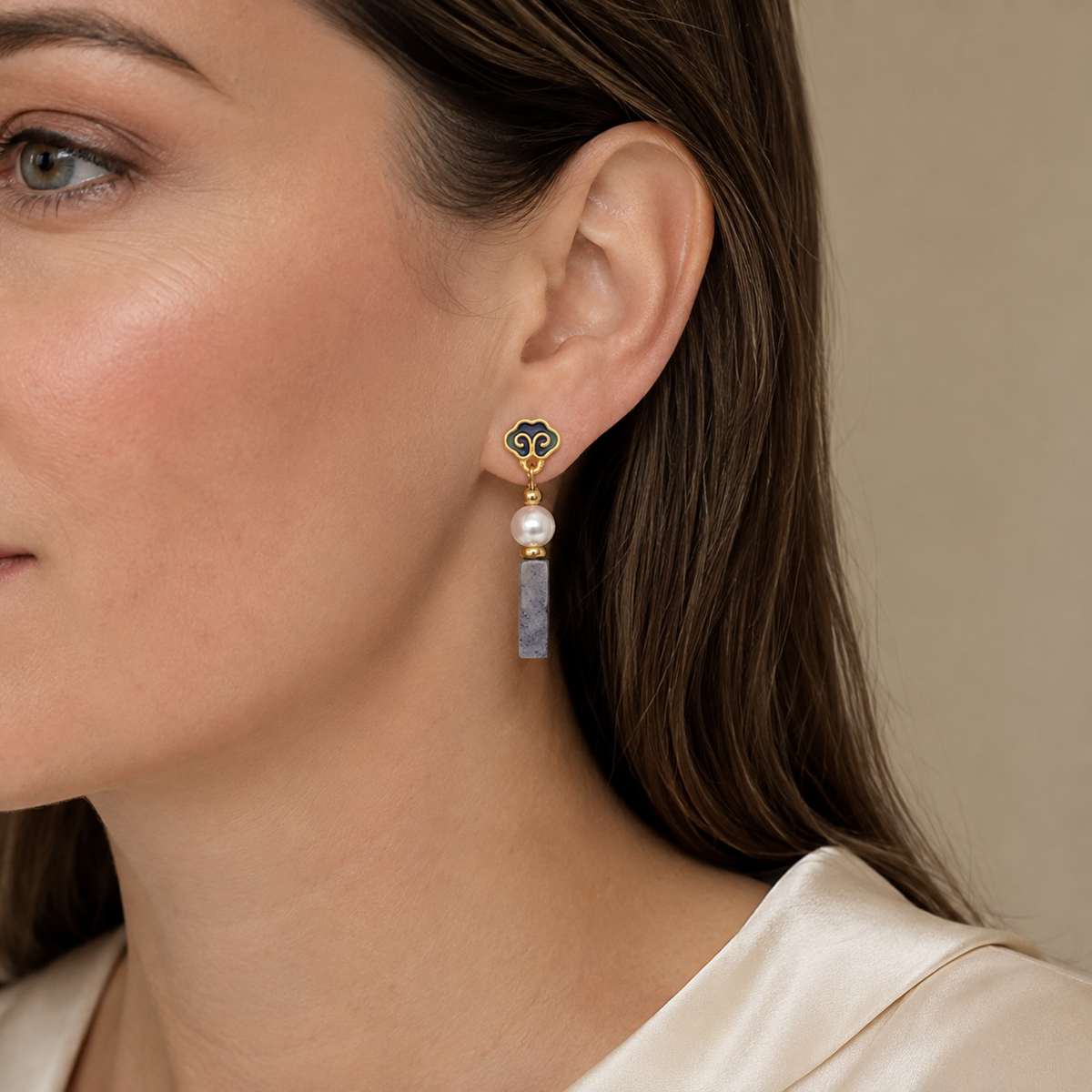 Cloud Freshwater Pearl Drop Earrings