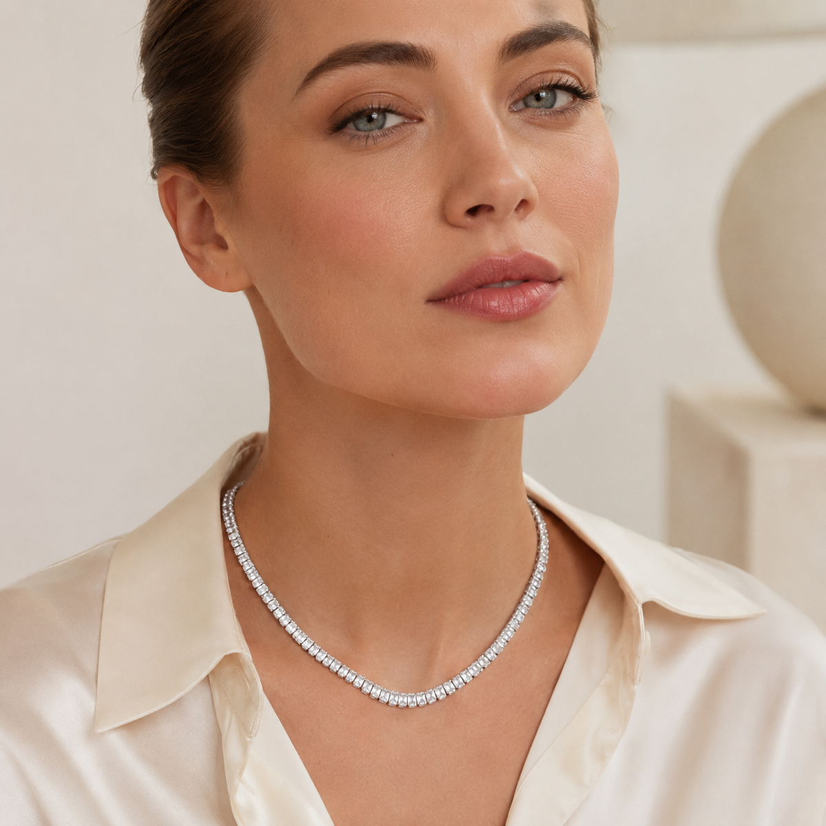 Rectangle CZ Tennis Choker
