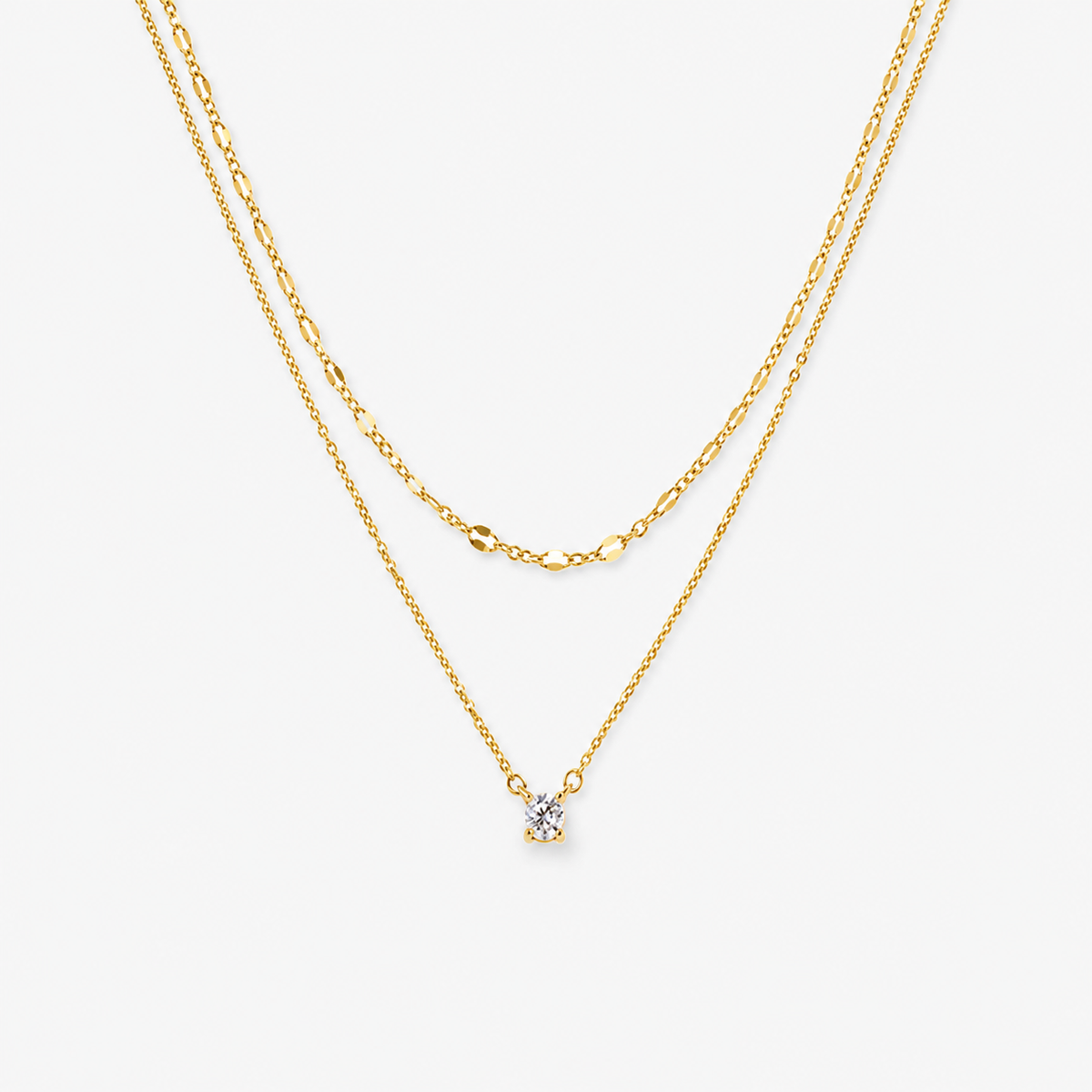 Layered CZ Chain Necklace