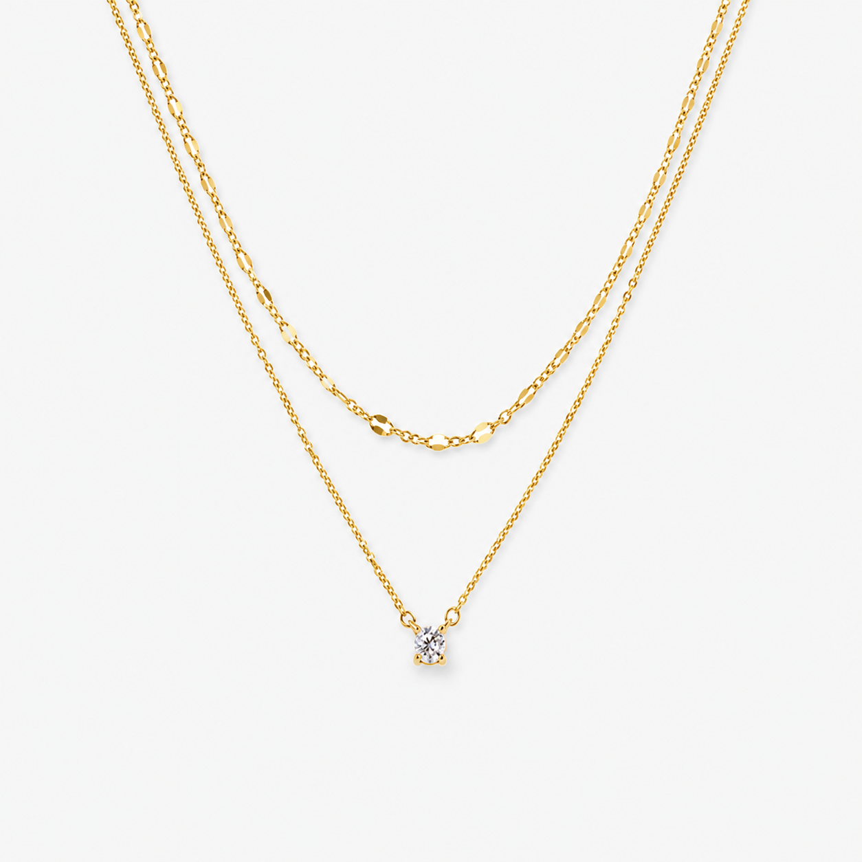 Layered CZ Chain Necklace