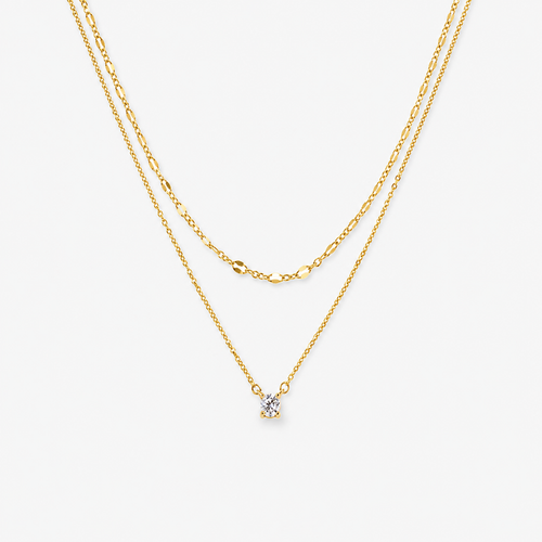 Layered CZ Chain Necklace