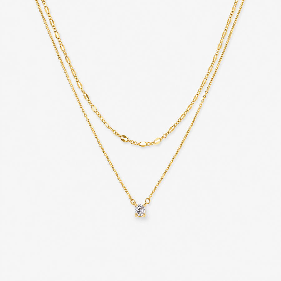 Layered CZ Chain Necklace