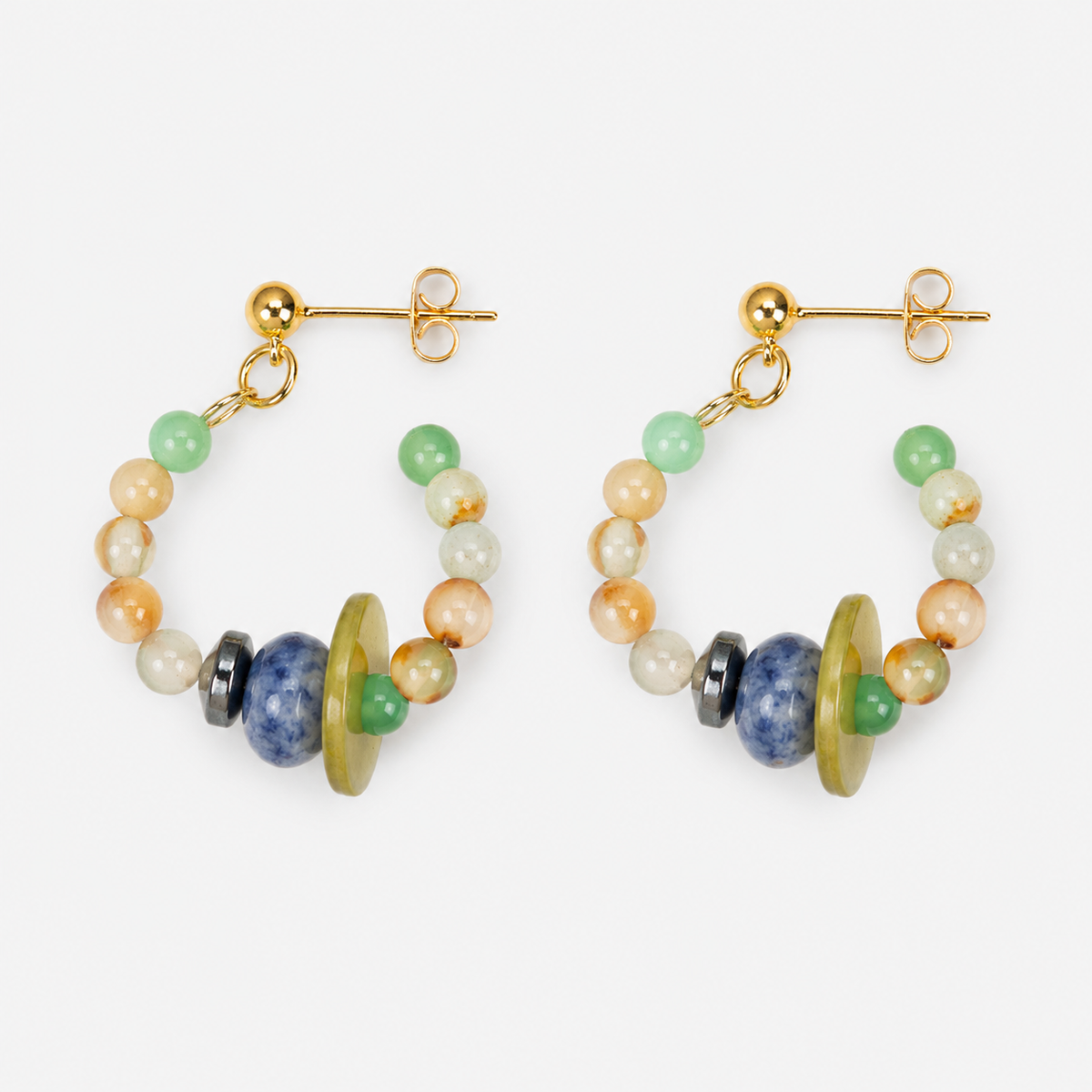 Sky Blue Natural Stone Stud Earrings
