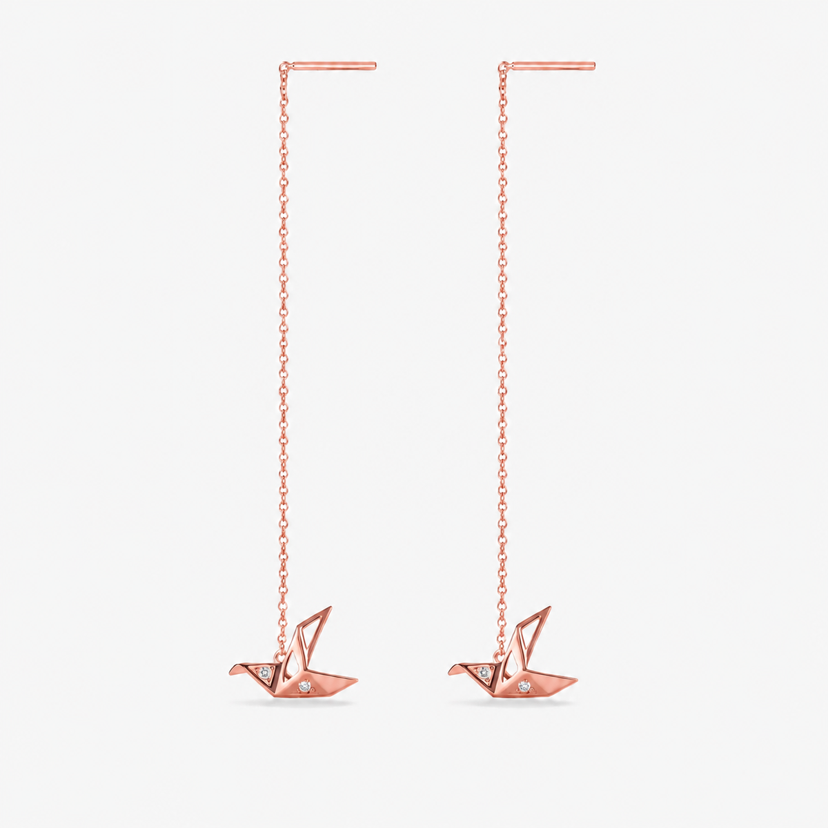 Origami Crane Threader Earrings