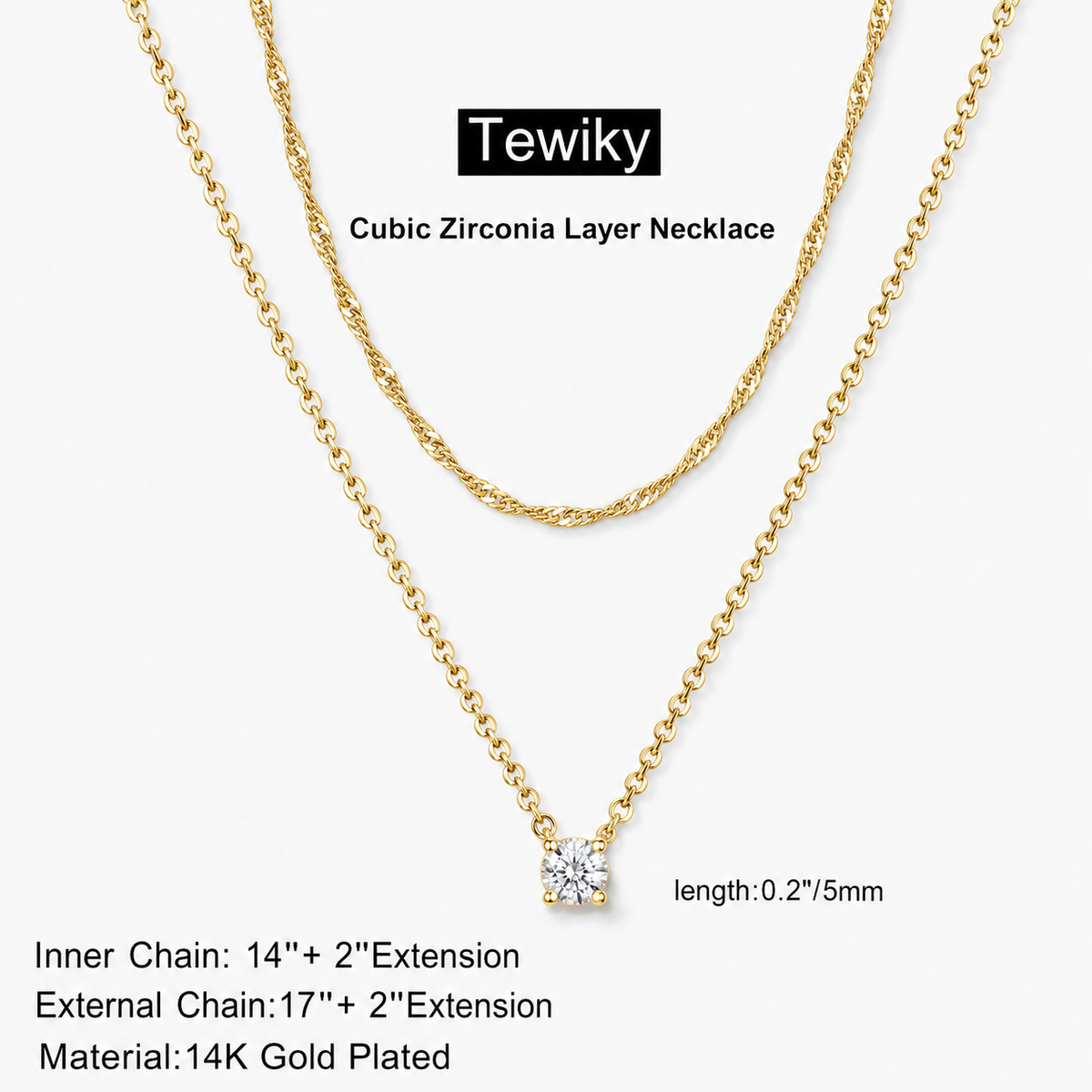 Simple Layered CZ Necklace