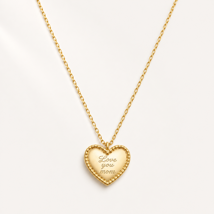 Love Your Mom Heart Shaped Necklace
