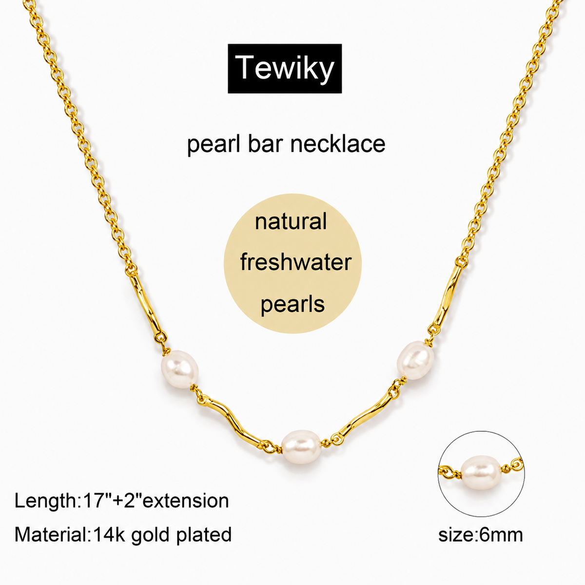 Pearl Bar Choker Necklace