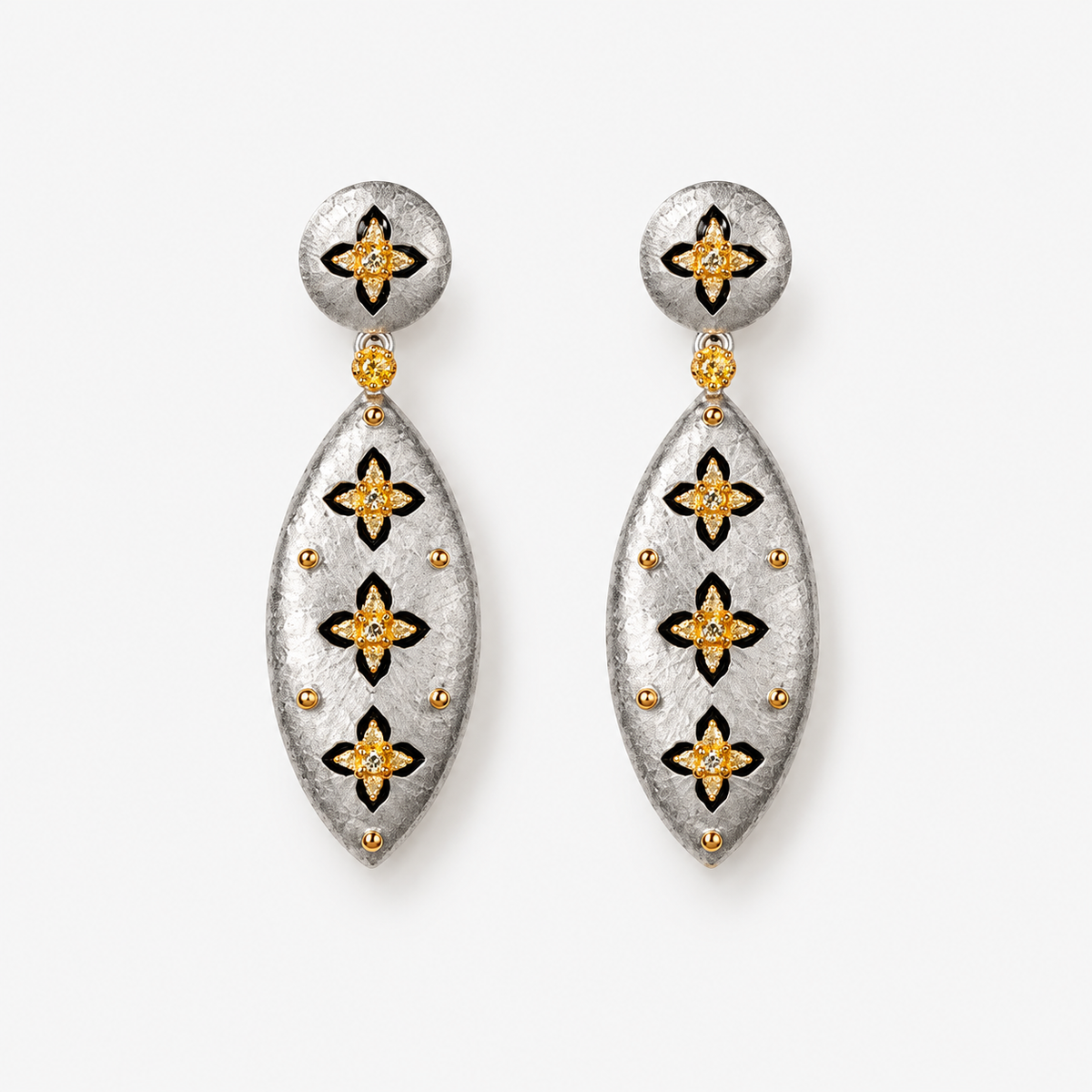 Clover Rhinestone Stud Earrings
