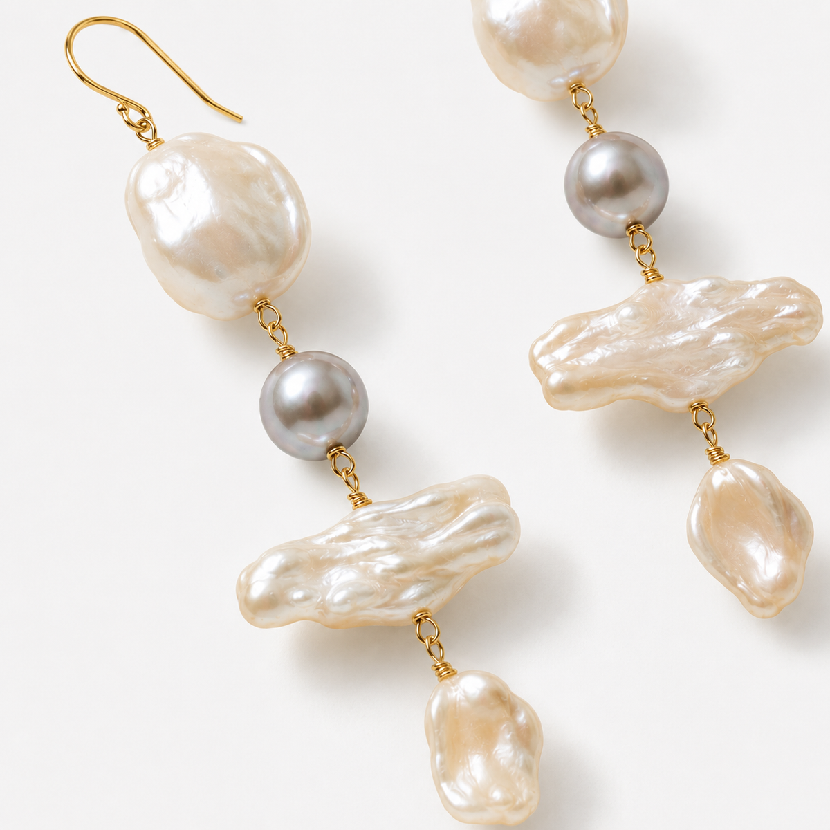 Mixed Baroque Pearl Statement Earrings