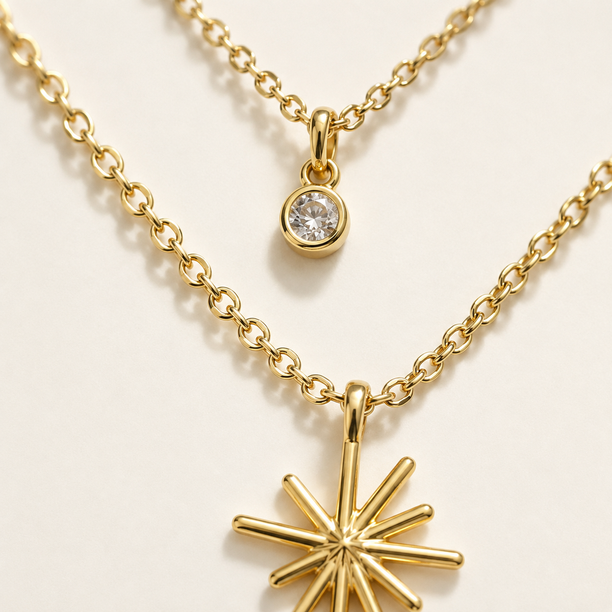 Layered Star CZ Necklace